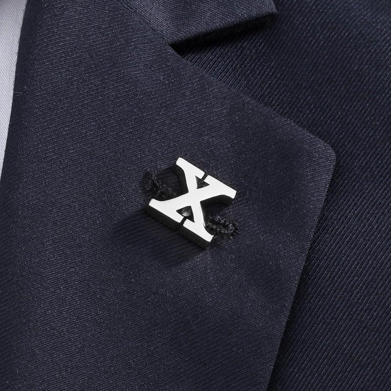 HAWSON Initial Lapel Pin for Men Women, Brooch Pins for Men Suits, Metal Button Pins in 18K Gold and Silver Tone. - Image 4